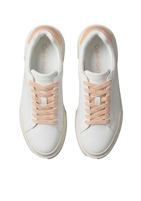 Scarpe Calvin Klein Chunky Cupsole LaceUp Rubber BT Bianco Cipria Donna CALVIN KLEIN | Sneakers | HW0HW03096-05Z
